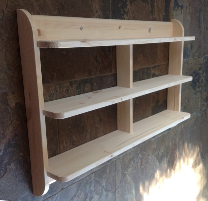 Wide wall mounted open back shelf unit. Kitchen shelves or dvd | Etsy