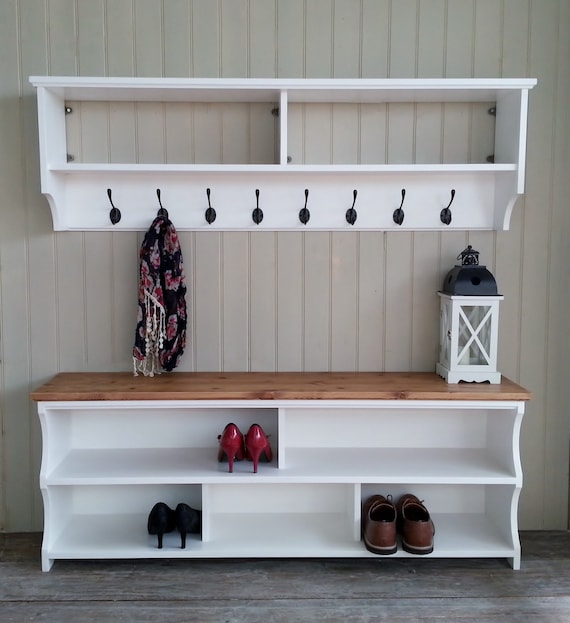 Shoe Bench With Coat Rack Complete, Coat And Shoe Storage