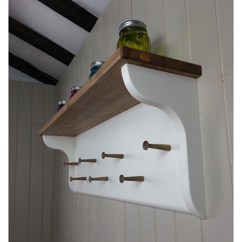 Coat rack shelf wall hat coat rack & wood peg board hall Etsy