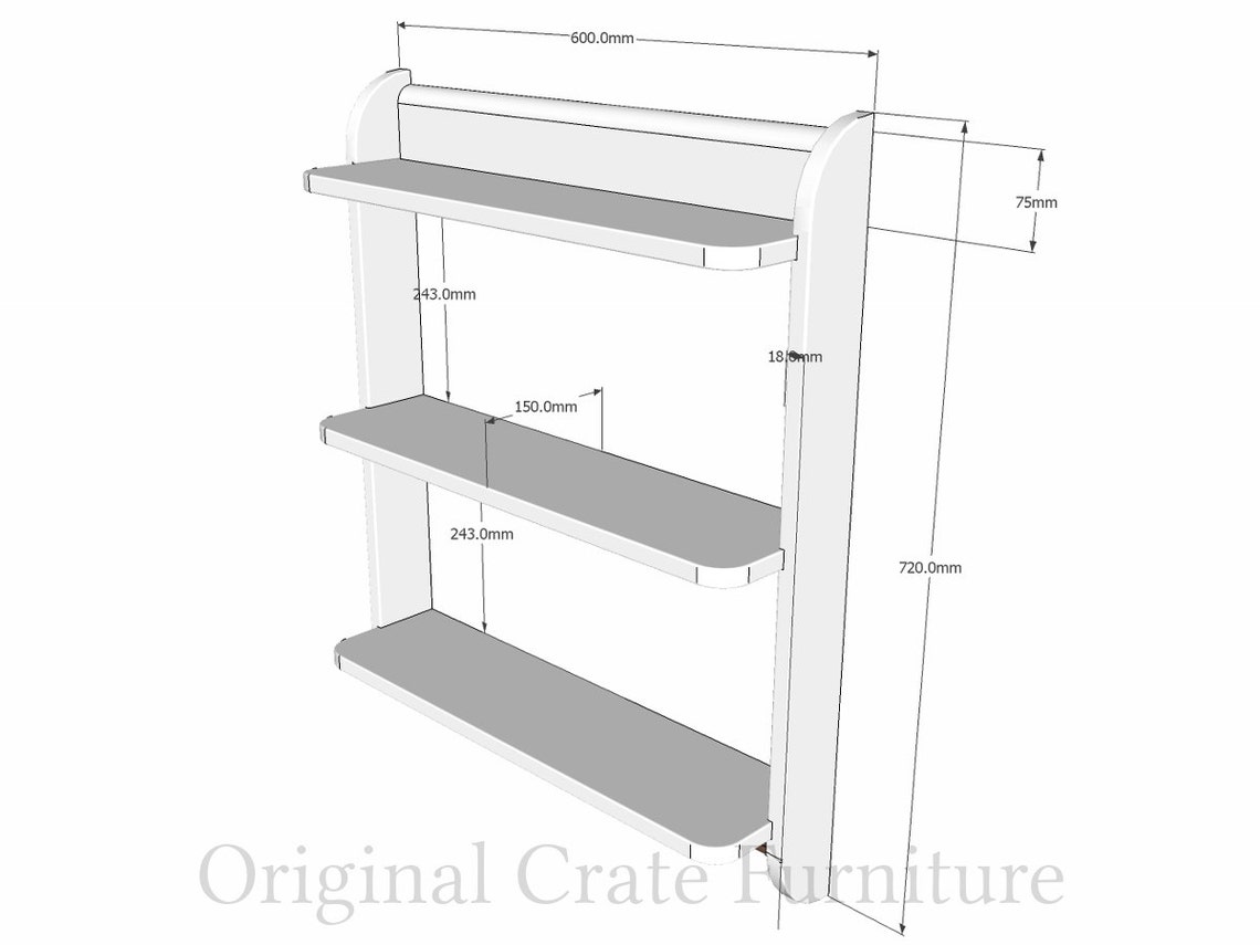 Wall mounted shelf unit. Kitchen shelves or cd dvd and Etsy
