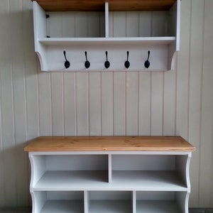 Shoe bench with coat rack complete hallway set. Shoe rack and coat hooks in a choice of colours and sizes imagem 5