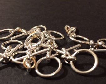 Silver Plate Toggle Clasps 10 Sets