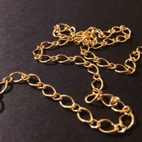 Decorative Gold Plated Curb Chain By the Foot