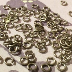 Vintage 4mm Silver Plate Jumprings 100 Pieces image 1