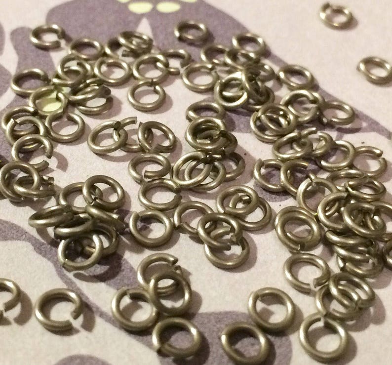 Vintage 4mm Silver Plate Jumprings 100 Pieces image 1