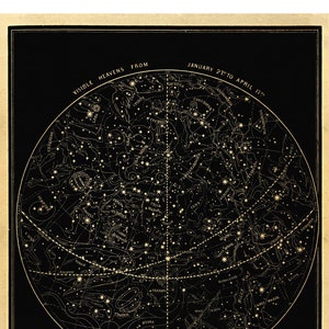 Visible Heavens Print Set Constellation Celestial Chart Astronomy Gift Astrology Art Zodiac Sign Star Map Old Maps and Prints image 3