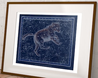 Vintage Constellation Map Print - VI Ursa Major - Jamieson Celestial Atlas Astronomy Art