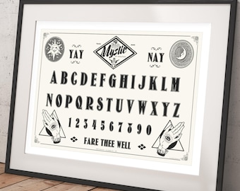 Mystic Ouija Board Occult Art Print - Spiritual Oddities and Curiosities