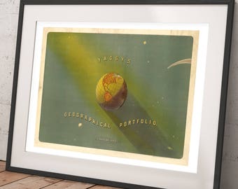 Yaggy's Geographical Portfolio Print, 1893 Restoration Style Earth Science Poster