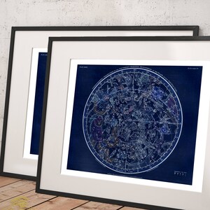 Nördliche und südliche Hemisphären Sternbild Karte Print Set - Astronomie Geschenk - Astrologie Kunst - Sternzeichen - Sternenkarte - Nachthimmel Drucke