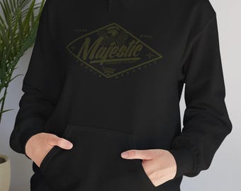 Majestic Diamond Vintage Logo Unisex Black Hoodie