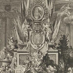 Beerdigung Denkmal der Charles V Duke Lothringen - historischen Frontispiz Illustration - Vintage Kunst - Landkarten und Drucke - Französisch Dekor