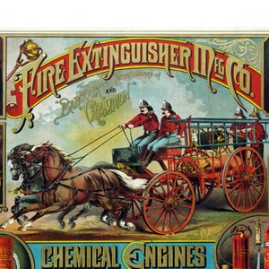 Fire Fighting Supply Ad - Vintage Art Print - Antique Advertising Sign - Old Maps and Prints - Firefighter Decor Gift - Advertising Art