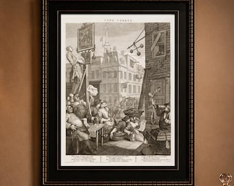 Hogarth Beer Street Print, 1751 British Pub and Bar Wall Art