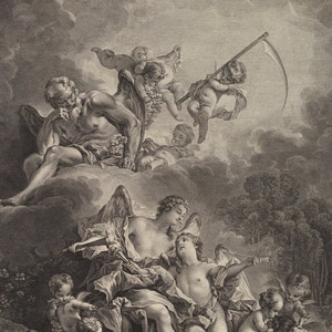 L'Hymen et l ' Amour - Hymen und Amor - römischen Götter - Giclée-Kunstdruck - Landkarten und Drucke - Französisch-Dekor - griechische Mythologie - Hochzeitsgeschenk