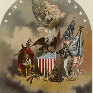 Arms of the United States of America - Patriotic Aesthetic Wall Art Print - Victorian Wall Art Poster - 1800&#39;s Patriot Americana Wall Decor