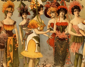 Hurly Burly Extravaganza Vintage Burlesque Ad, Theatrical Showgirl Art Print