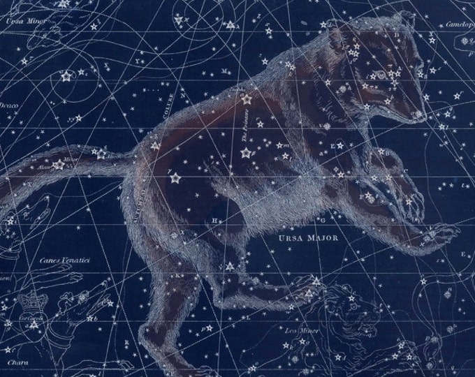 Featured listing image: Vintage Ursa Major Constellation Celestial Map - Astronomy Gift - Astrology Art Prints - Big Dipper - Great Bear - Restoration Style Decor