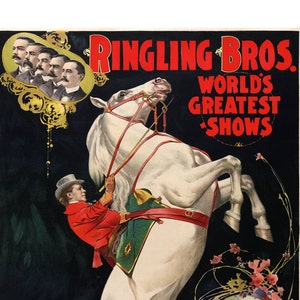 Ringling Brothers Circus Ad - Vintage Art Print - Antique Advertising Sign - Old Maps and Prints - Circus Decor Gift - Publicidad Arte