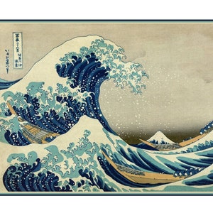 Great Wave Art Print - Hokusai - Vintage Ocean Art - Japanese Woodblock Ukiyo-e - Edo Period - Mount Fuji Kanagawa Japan - Fishing Decor