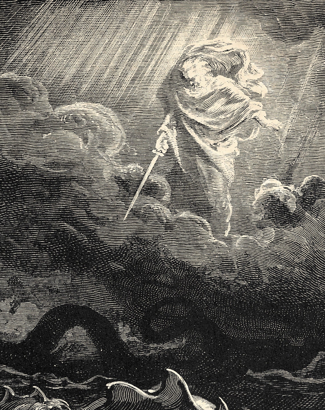 Gustave Dore's Destruction of Leviathan  Vintage image 2