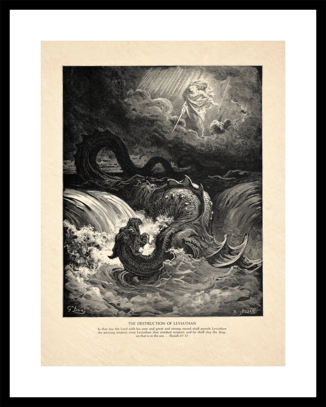 Gustave Dore's Destruction of Leviathan  Vintage image 3