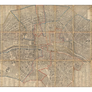 Chez Jean-Karte von Paris - Vintage - Landkarten und Drucke - antike Paris Dekor - Paris Drucke - alten Stadtplan von Paris - Paris-Poster Kunstdrucke