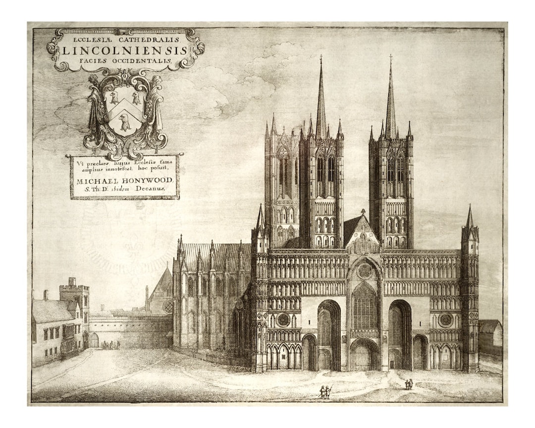 古建築の細部文様 Details of Old Architecture Lincoln Cathedral - Vintage Architectural Print - Religious Art