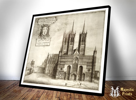 Lincoln Cathedral - Vintage Architectural Print - Religious Art
