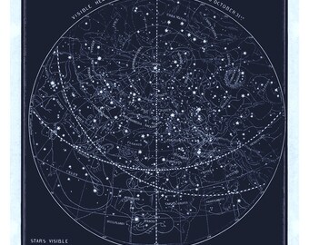 Visible Heavens 03 Constellation Celestial Chart - Astronomy Visible Heavens 03 Constellation Celestial Chart - Astronomy