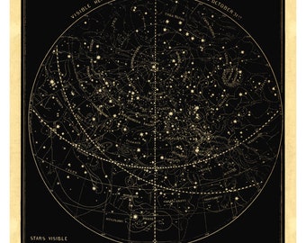 Visible Heavens 03 Constellation Celestial Chart - Astronomy Visible Heavens 03 Constellation Celestial Chart - Astronomy