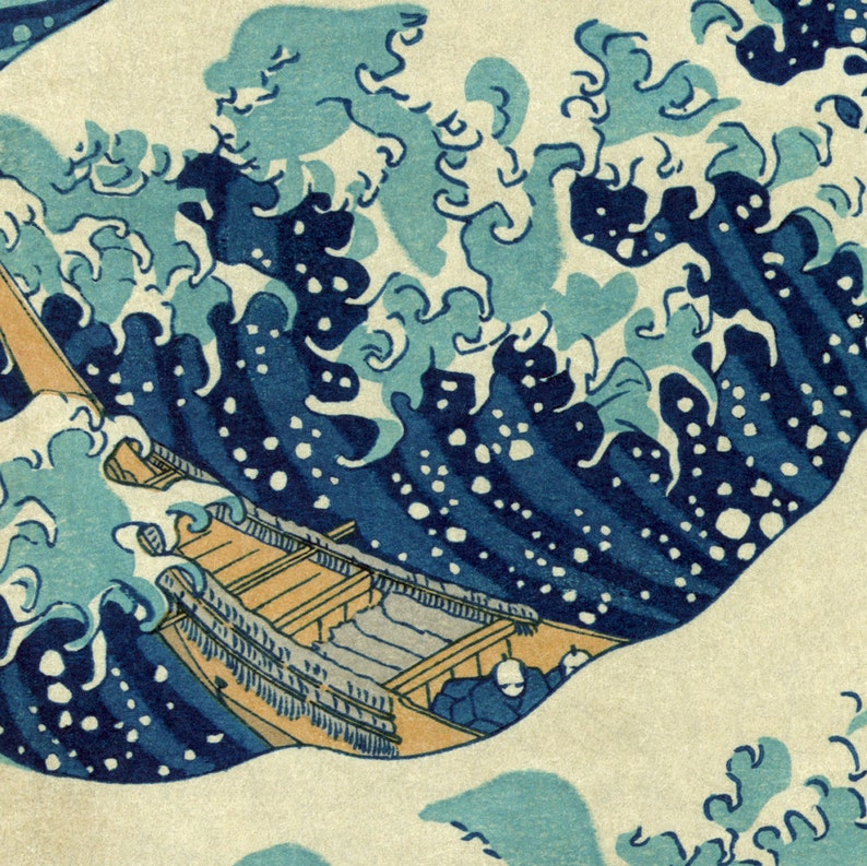 Hokusai Great Wave Art Print Vintage Ocean Art Japanese Etsy