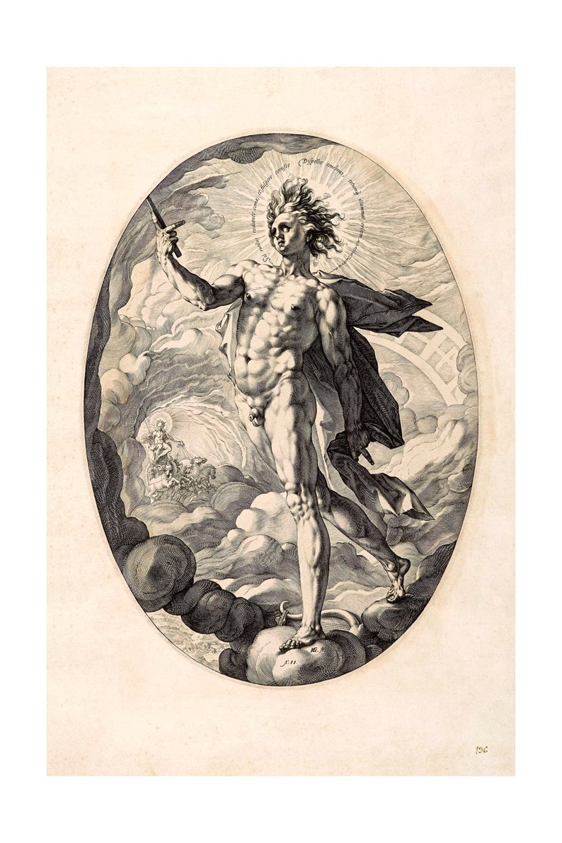 Apollo griechischen und römischen Götter Mythologie Sonne-Gott Giclée-Kunstdruck Landkarten und Drucke Fredrik Goltzius Bild 1