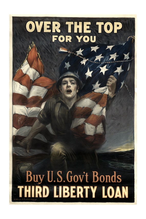 Liberty Bonds Wwi World War One Soldier Propaganda Poster Etsy