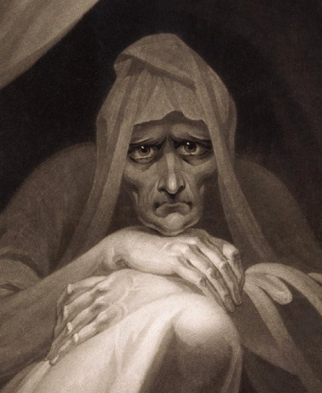 A Witch Sailing to Aleppo in a Sieve Vintage Art Print Shakespeare