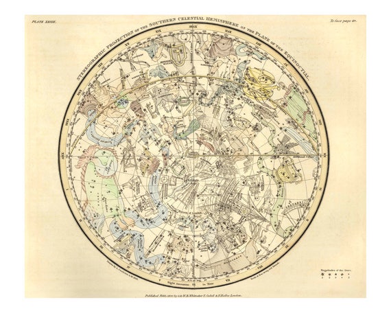 Southern Hemisphere Constellation Celestial Map - Astronomy Southern Hemisphere Constellation Celestial Map - Astronomy
