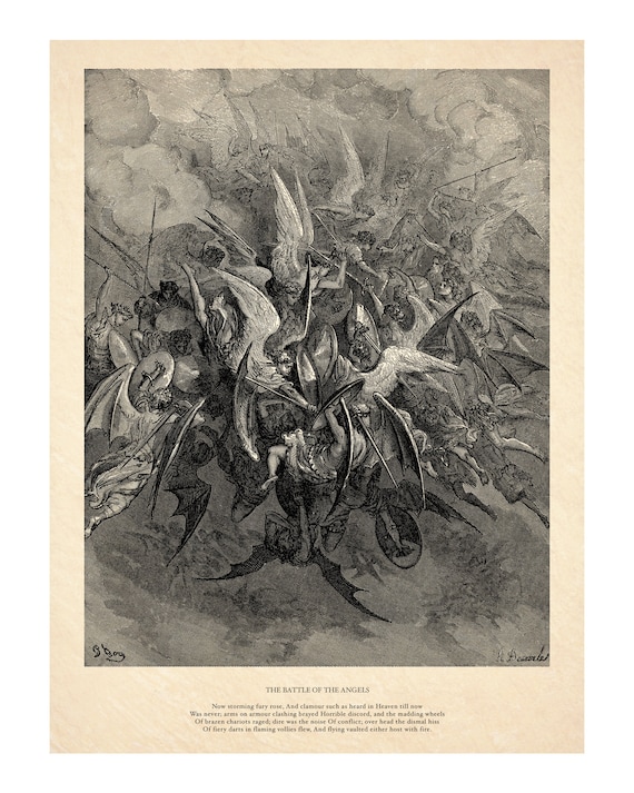 ギュスターヴ・ドレの『天使の戦い』 - ミルトンの『失楽園』 - 天使と
