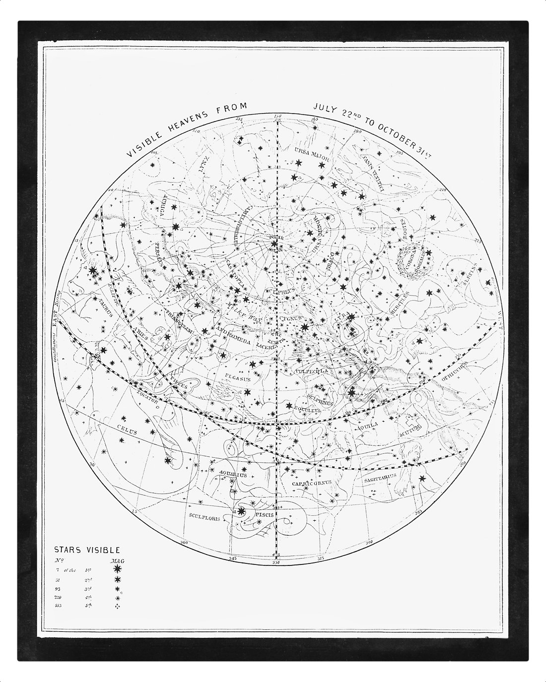Visible Heavens 03 Constellation Celestial Chart - Astronomy Visible Heavens 03 Constellation Celestial Chart - Astronomy