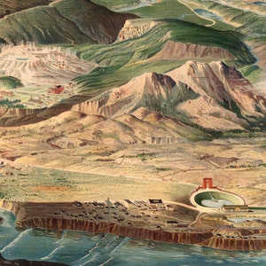 1904 Panorama över Yellowstone nationalpark Konsttryck - Vintage resedekor - Northern Pacific Railway Tourism Poster - Gamla kartor och tryck bild 2