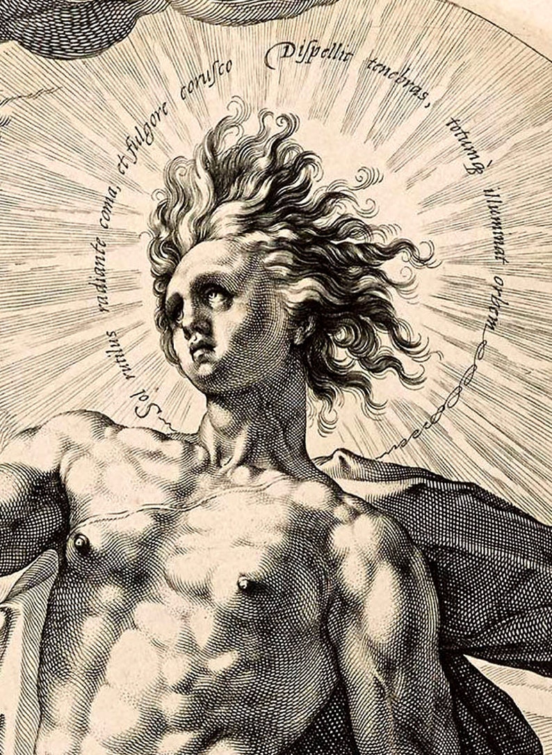 Apollo griechischen und römischen Götter Mythologie Sonne-Gott Giclée-Kunstdruck Landkarten und Drucke Fredrik Goltzius Bild 3