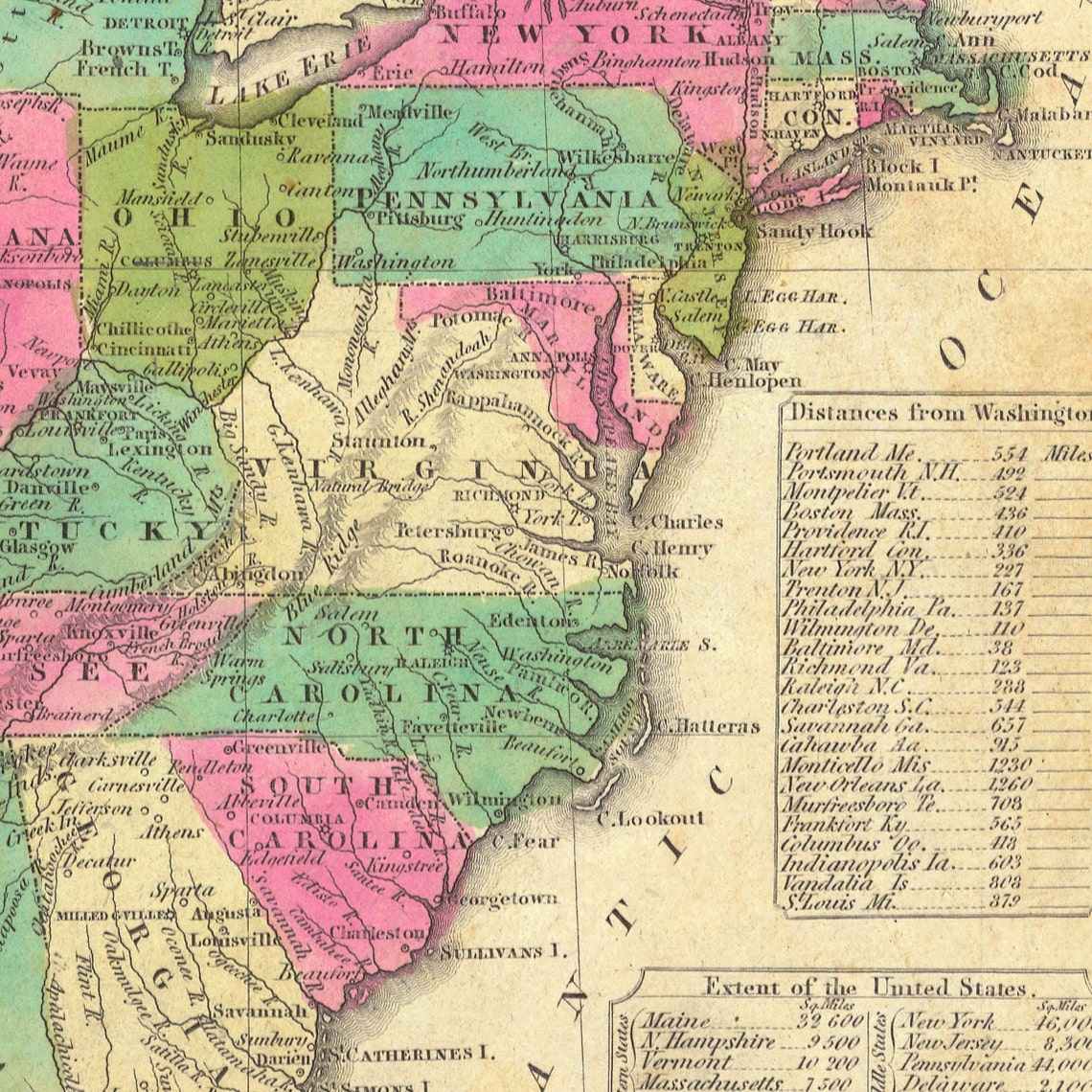 1830 Map of United States and Territories - Il 1140xN.822934917 Fa26 