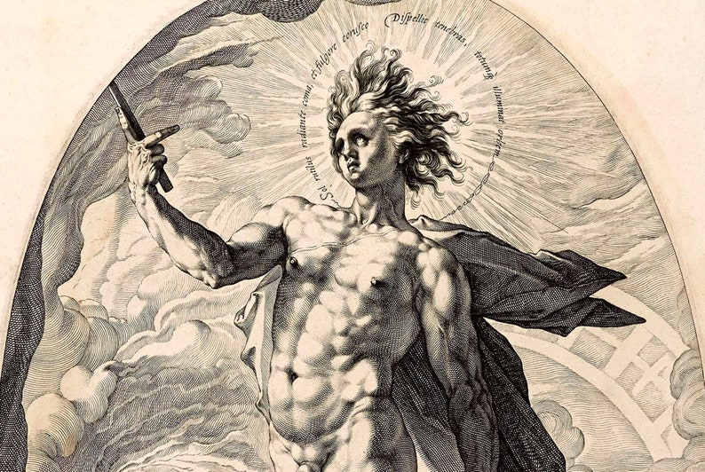 Apollo griechischen und römischen Götter Mythologie Sonne-Gott Giclée-Kunstdruck Landkarten und Drucke Fredrik Goltzius Bild 2