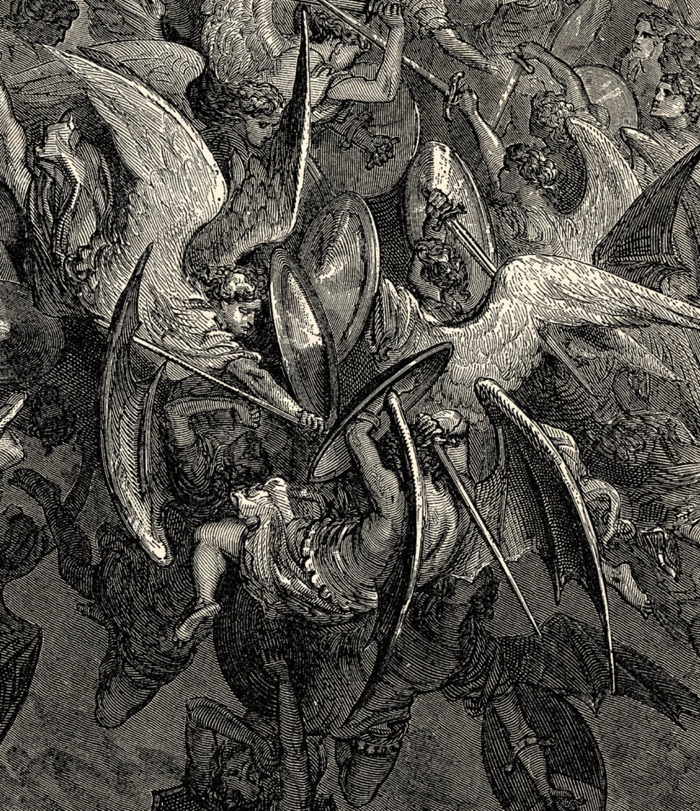 Gustave Dore's Battle of the Angels - Milton's Paradise Lost - Angels ...