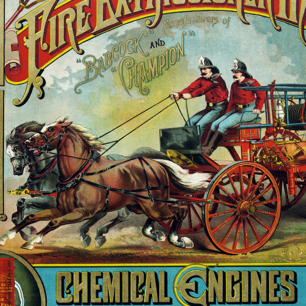 Fire Fighting Supply Ad - Vintage Art Print - Antique ...