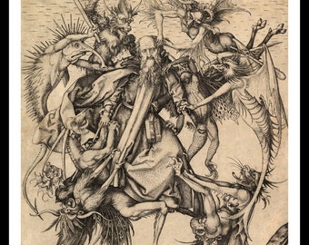 洋書 The Demon of Progress in the Arts Saint Anthony Tormented by Demons - Vintage Art Print - Religious