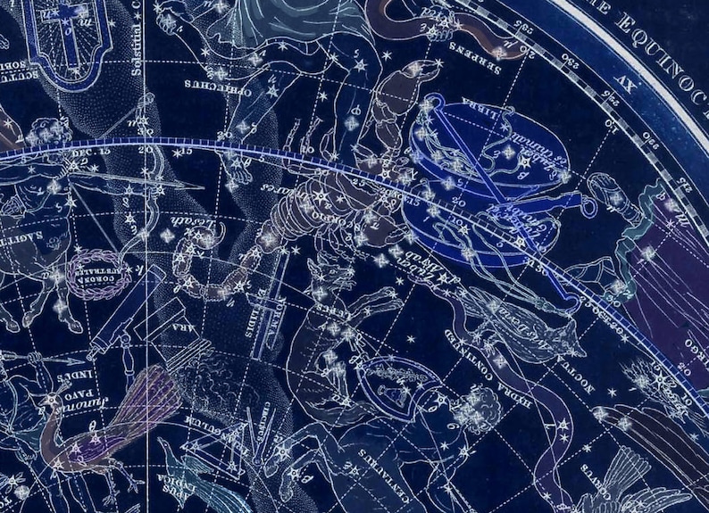 Southern Hemisphere Constellation Celestial Map Astronomy Gift