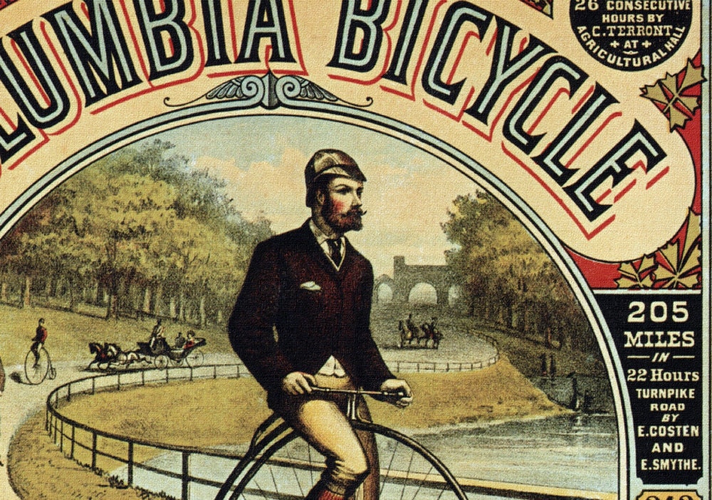 Columbia Bicycle Advertisement - Antique Bike Ad Poster - Old Maps and