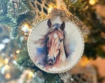 Horse Christmas Ornament, Handmade Gift For Equestrian Horse Lover