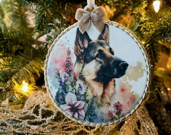 German Shepherd Christmas Ornament, Perfect Gift For Dog Mom and Dad