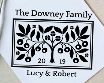 Family Custom Gift Stamp, Unique Wedding Custom Gift, Gift Family Stamp, New Couple Personalized Gift, Tree Custom Family Stamp  -152422108-